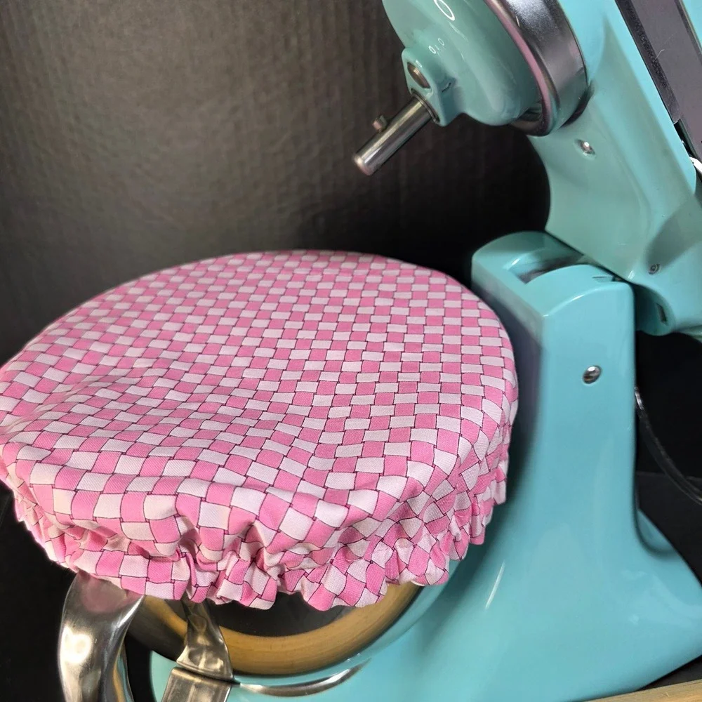 Bunny Rabbit‎ / Pink Weave Reversible KitchenAid Mixer Mixing Bowl Cover Baking